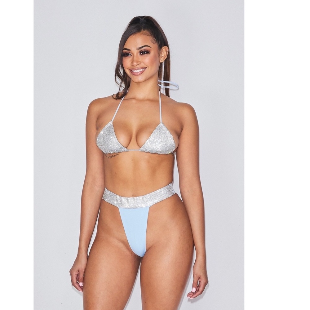 BABY BLUE RHINESTONE BIKINI